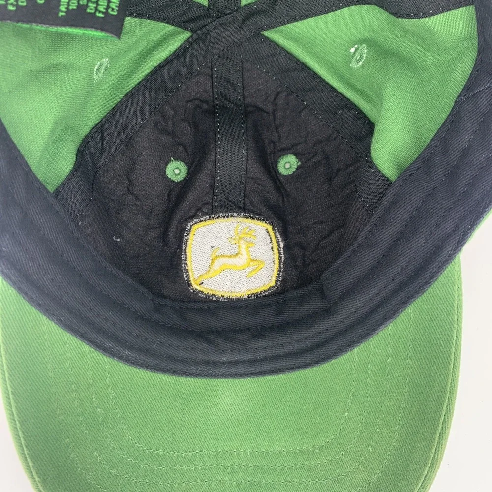 John Deere Hat Youth / Toddler Size Stretch Green Cap w/ No Hard Button On Top